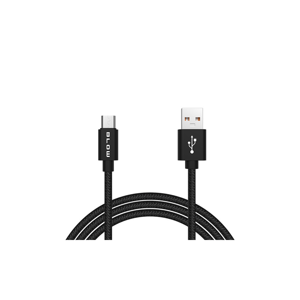 66-112- Przyłącze usb a - micro b 2,0m plecionka czarny blister