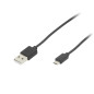66-113- USB A till Micro B anslutningskabel 1m svart HQ hängare