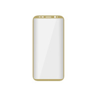 75-272- Härdat 3D-glas för Samsung S8 Plus, guld, böjd guldram.