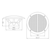 30-712- Głośnik sufitowy ws-150 135mm 50w/8ohm biały