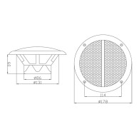 30-713- Takhögtalare ws-180 165mm 80w/8ohm vit