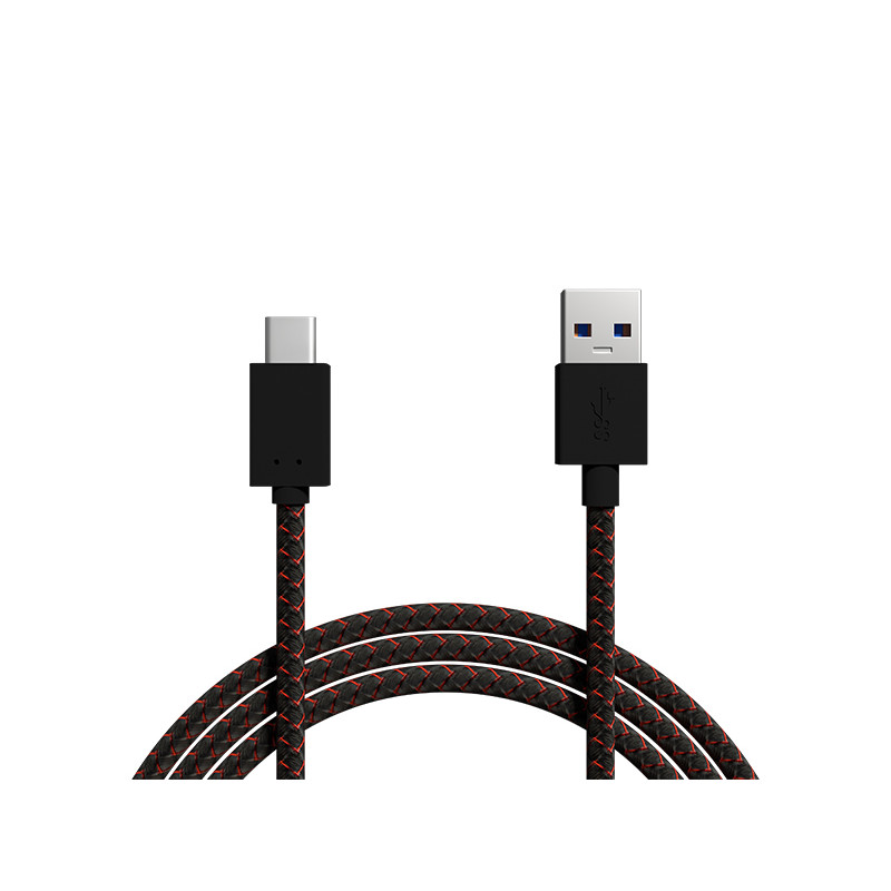 66-126- USB 3.0 till USB-C 1m flätad kabel