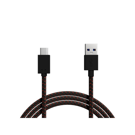 66-126- USB 3.0 till USB-C 1m flätad kabel
