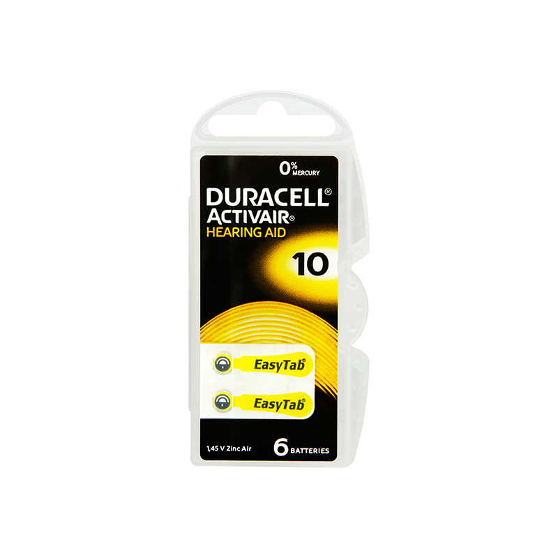 3856 - Duracell hörapparatsbatteri DA-10, 6 stycken