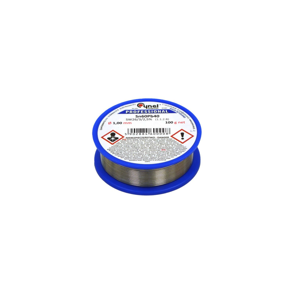 Cyna 2mm/100g Sn60Pb40 CYNEL Cyna 2mm/100g Sn60Pb40 CYNEL