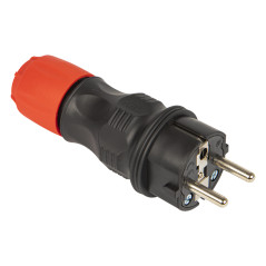 4095 - Kontakt WT-54 rak svart/röd, vattentät IP54.