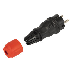 4095 - Kontakt WT-54 rak svart/röd, vattentät IP54.