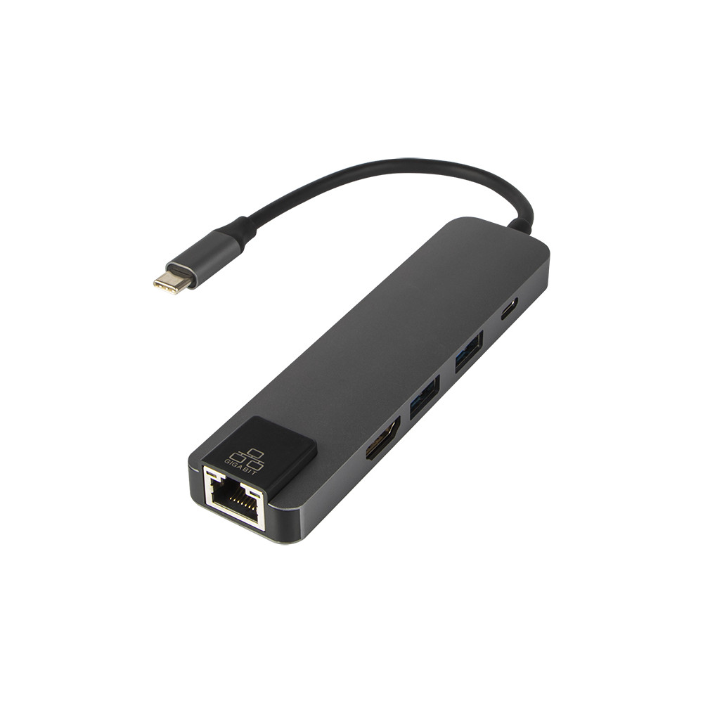 86-060 - USB-C hubb med nätverkskort RJ45 + HDMI K-03 86-060 - USB-C hubb med nätverkskort RJ45 + HDMI K-03