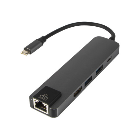 86-060 - USB-C hubb med nätverkskort RJ45 + HDMI K-03