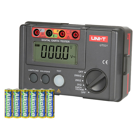 50-201- Mätare UT521 Uni-T jordningsmotstånd