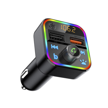 74-164- FM-sändare med Bluetooth 5.0 och QC3.0 RGB