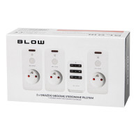 72-051- Gniazdo sieciowe x3 sterowane pilotem10a