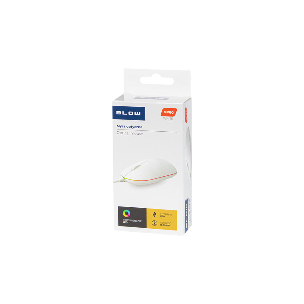 84-043- Optisk mus Blow MP-60 USB vit