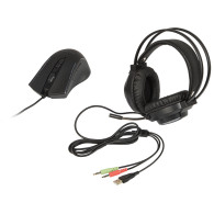 84-218- Tangentbord+mus med LED-bakgrundsbelysning cybergud hörlurar