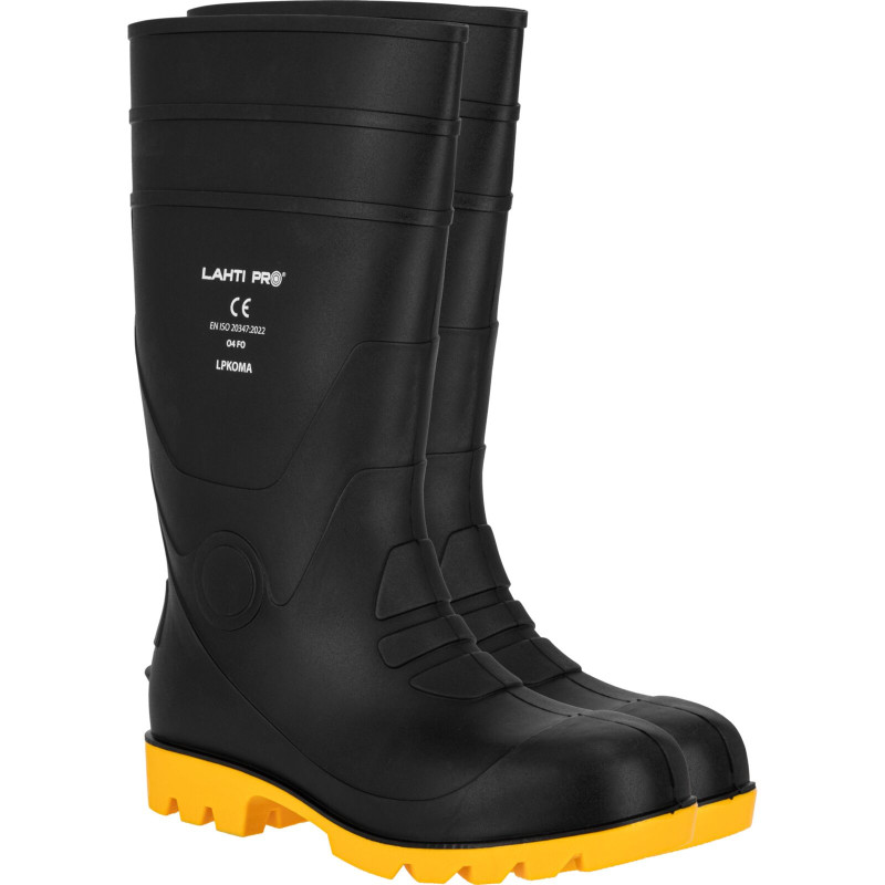 LPKOMA39 Skyddsgummistövlar för män, PVC, O4 FO SRA, storlek 39, CE, LahtiPro