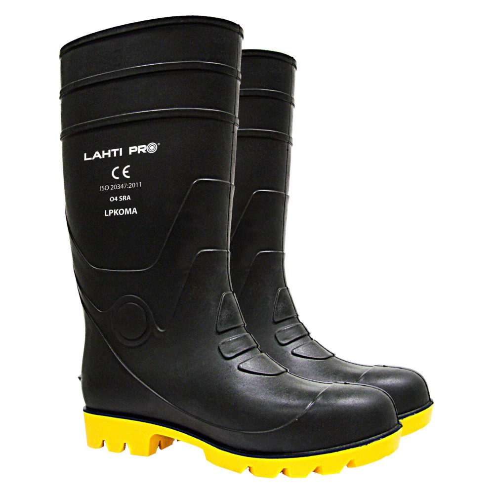 LPKOMA47 Skyddsgummistövlar för män, PVC, O4 FO SRA, storlek 47, CE, LahtiPro LPKOMA47 Skyddsgummistövlar för män, PVC, O4 FO SRA, storlek 47, CE, LahtiPro