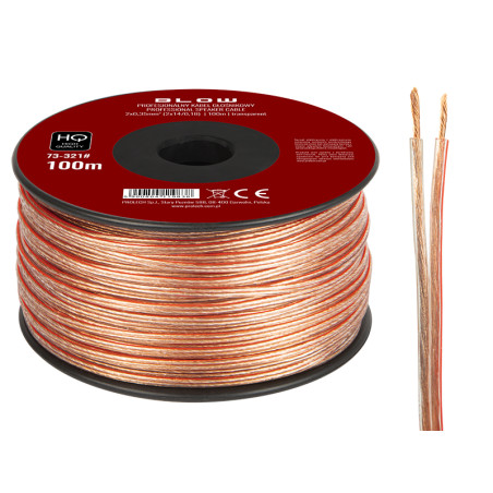 73-321- Högtalarkabel 2x0,35mm transparent