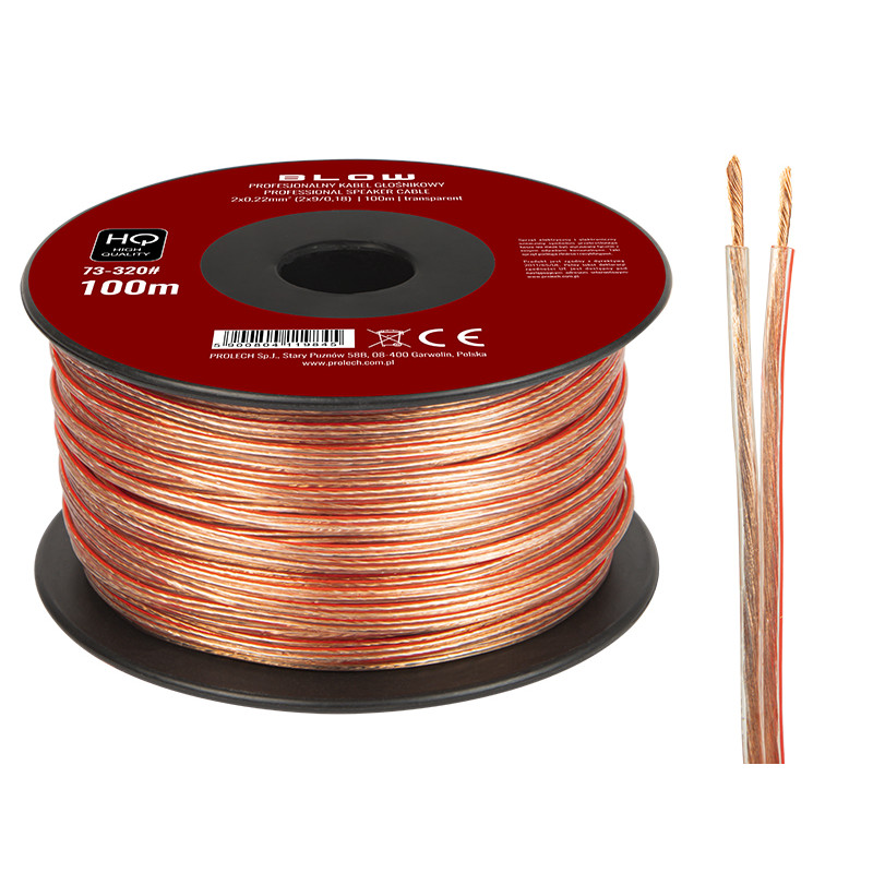 73-320- Högtalarkabel 2x0,22mm transparent