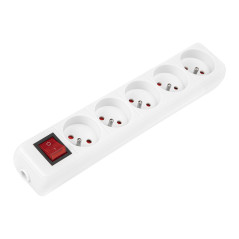 98-122- Grenuttag gn-570ws med 5 uttag, strömbrytare och jordning