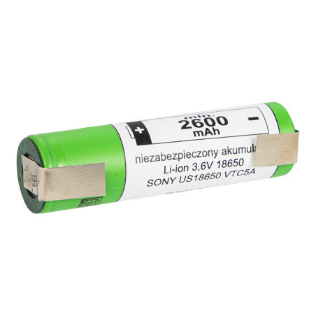 85-598- Batteri 18650 li-ion 2st 2600mah plattor 3,6v sony/murata + låda