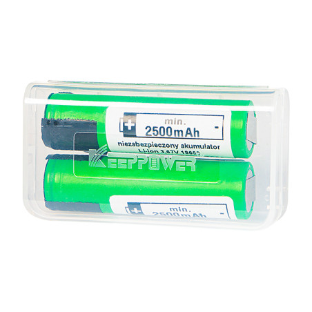 85-598- Batteri 18650 li-ion 2st 2600mah plattor 3,6v sony/murata + låda