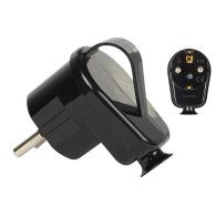 2634- Wtyczka wt-16u/z kątowa czarna z uchem uni-schuko