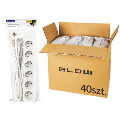 98-521- Nätkabel förlängare pr-670p 6-uttag med jordning 3m vit 3x1,5mm förpackning