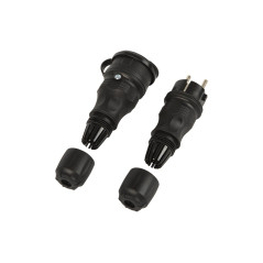 98-241- Kontaktdon+uttag svart vattentätt ip54