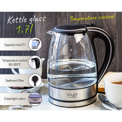 AD 1225 Glasvattenkokare 1,7 l