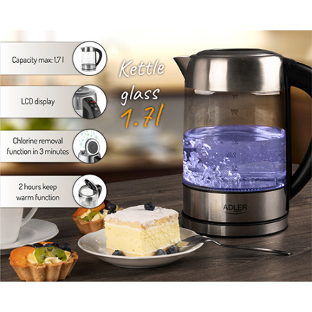 AD 1247 Glasvattenkokare 1,7 l med temperaturreglering.