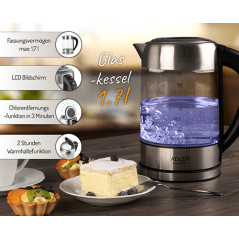 AD 1247 Glasvattenkokare 1,7 l med temperaturreglering.