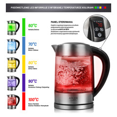 AD 1247 Glasvattenkokare 1,7 l med temperaturreglering.