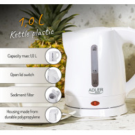 AD 1272 Czajnik plastikowy 1,0 l
