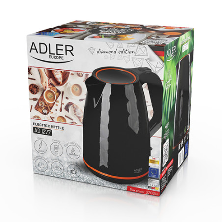 AD 1277 svart plastvattenkokare 1,7 l