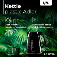 AD 1277 black Czajnik plastikowy 1,7 l