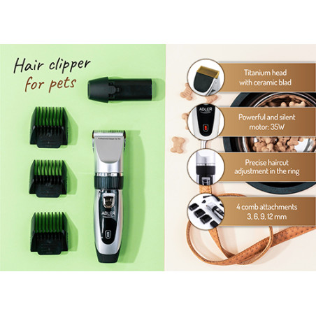 AD 2823 Djurklippare med USB-laddning