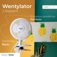 AD 7317 Fläkt 15 cm med klämma + bas