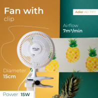 AD 7317 Fläkt 15 cm med klämma + bas