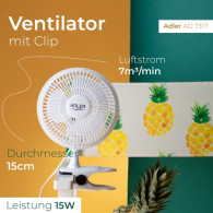 AD 7317 Fläkt 15 cm med klämma + bas