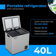 AD 8081 Kylskåp med kompressor för camping 40 liter