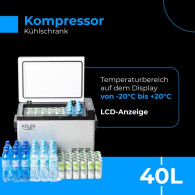 AD 8081 Kylskåp med kompressor för camping 40 liter