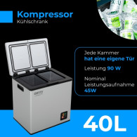 AD 8081 Kylskåp med kompressor för camping 40 liter