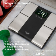 AD 8165 Badrumsvåg med analysator - 225 kg