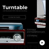 CR 1168 Skivspelare med radio och bluetooth / mp3 / usb / sd / inspelning