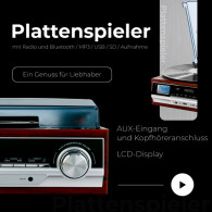 CR 1168 Skivspelare med radio och bluetooth / mp3 / usb / sd / inspelning