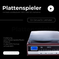 CR 1168 Skivspelare med radio och bluetooth / mp3 / usb / sd / inspelning
