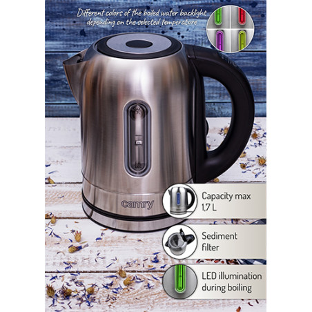 CR 1253 Metallvattenkokare 1,7 l justerbar temperatur.